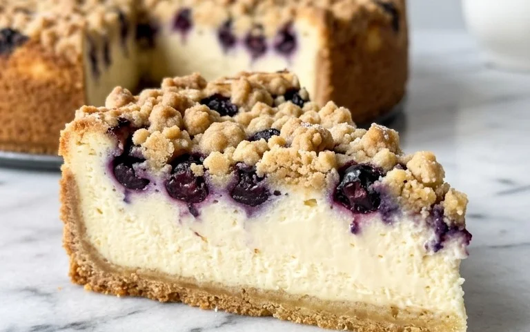 Heidelbeer-Streusel-Käsekuchen: Cremig, fruchtig, knusprig