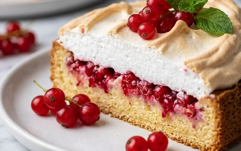 Ribiselkuchen mit Schneehaube