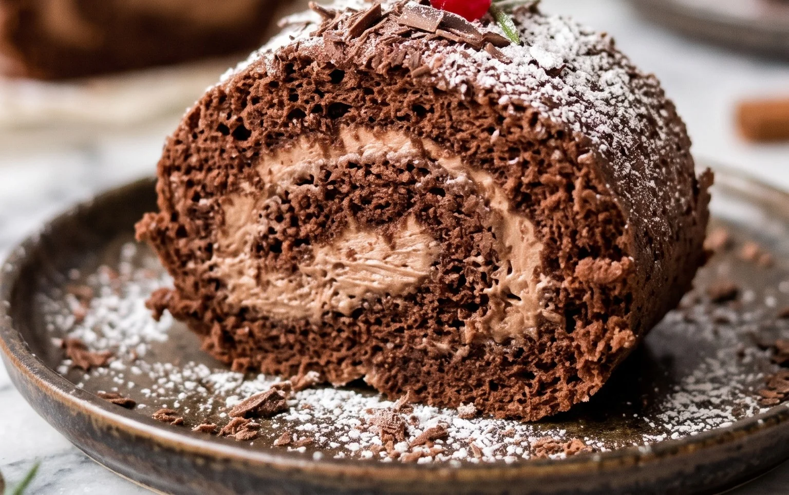 Weihnachtliche Schokorollen
